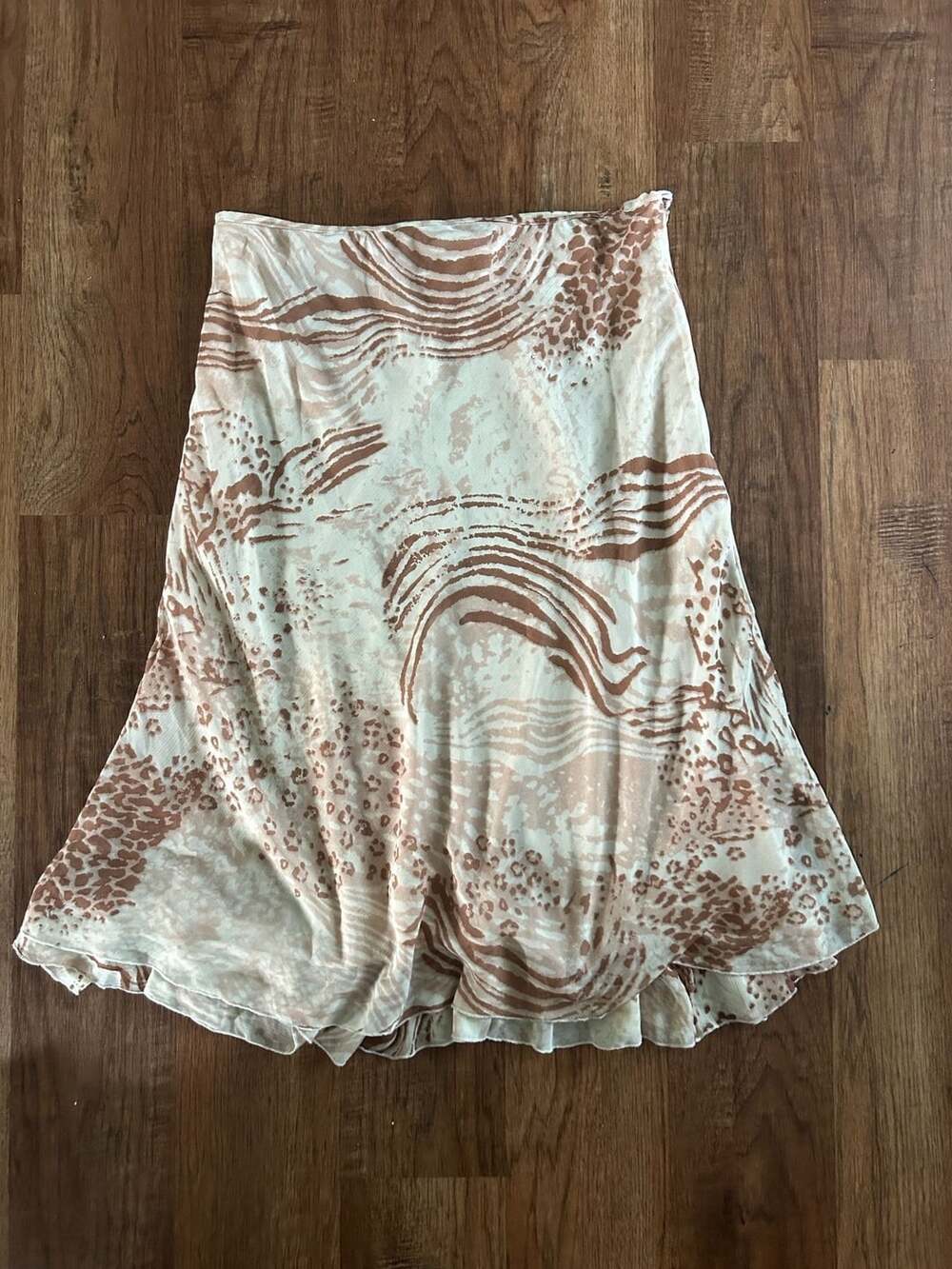 Y2k Nienhaus Woman Skirt Beige Animal Print
